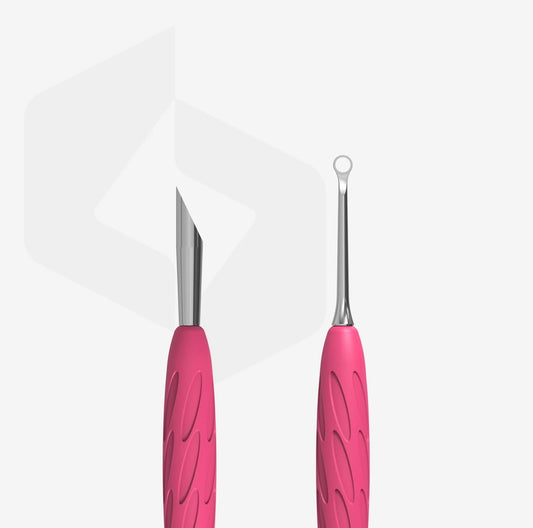 Staleks Manicure Pusher Gummy With Silicone Handle UNIQ 11 Type 2 (beveled and loop pusher)